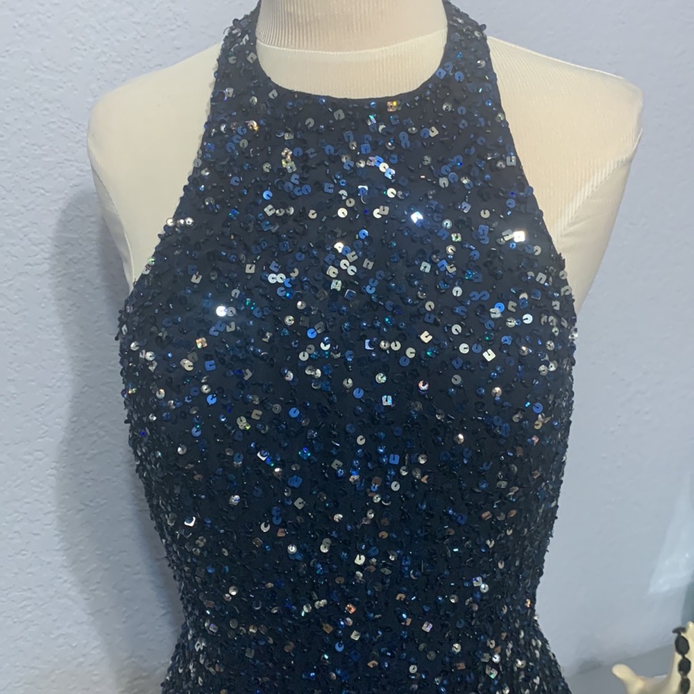 Silk Sequins Backless Dress